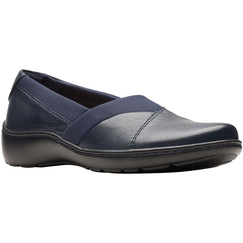 Clarks Cora Charm Slip on Casual Shoes - Womens Navy