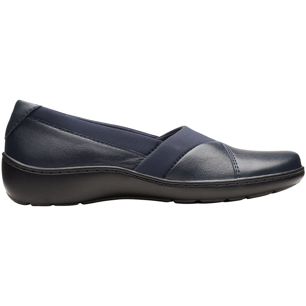Clarks Cora Charm Slip on Casual Shoes - Womens Navy