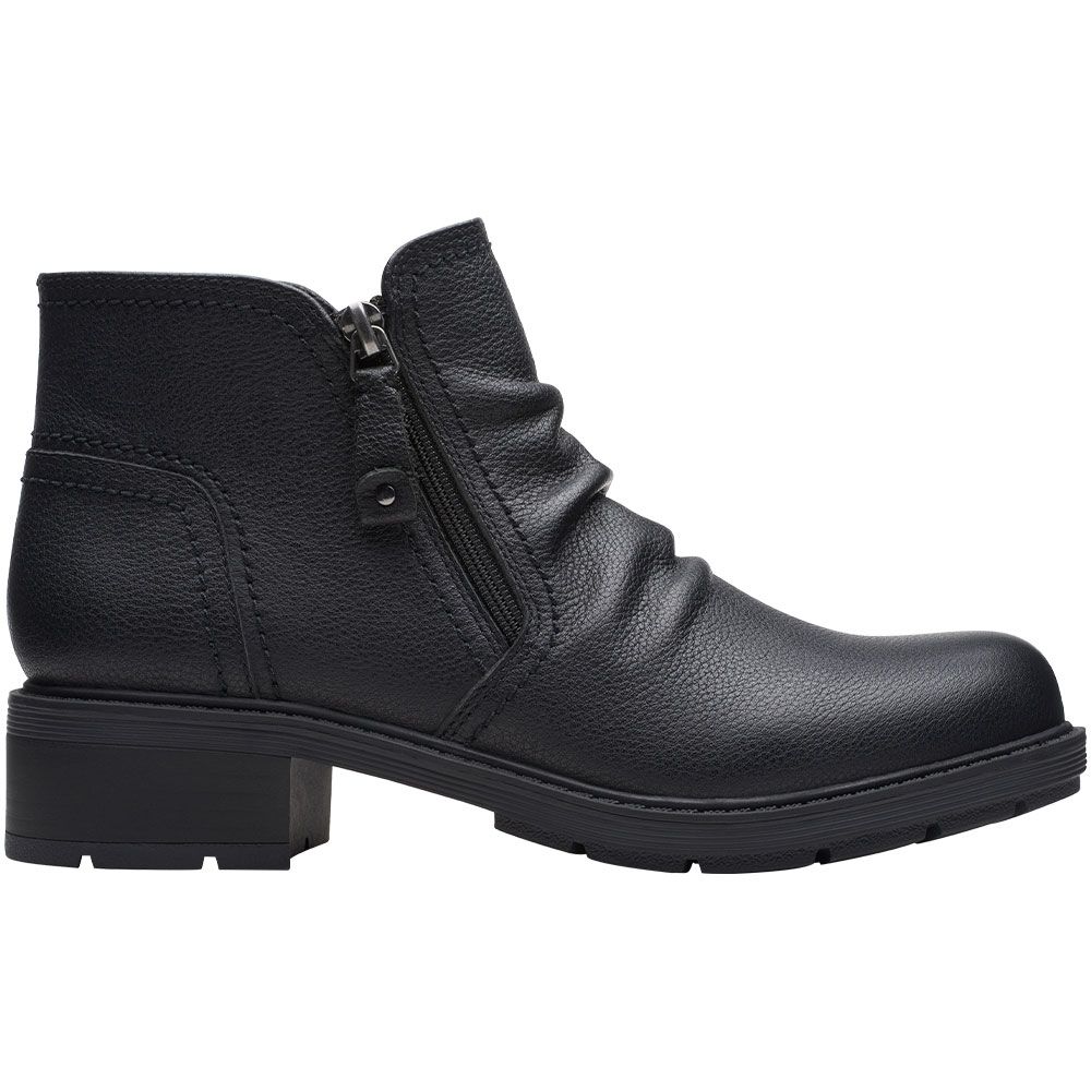 clarks womens black leather boots