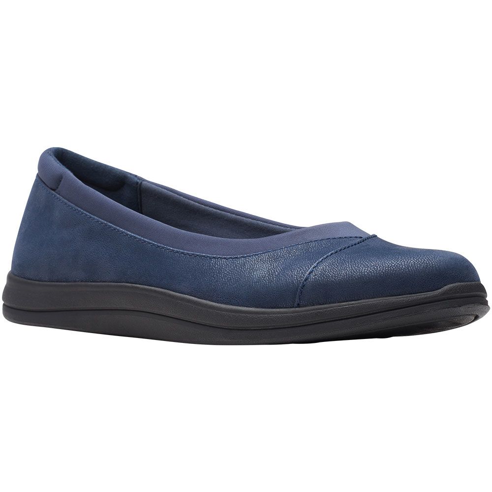 Clarks Breeze Ayla Slip on Casual Shoes - Womens Navy