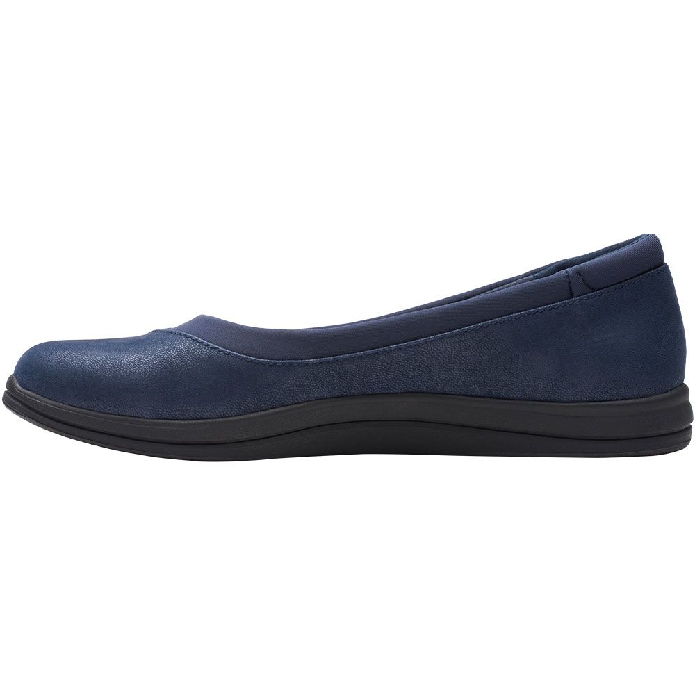 Clarks Breeze Ayla Slip on Casual Shoes - Womens Navy Back View