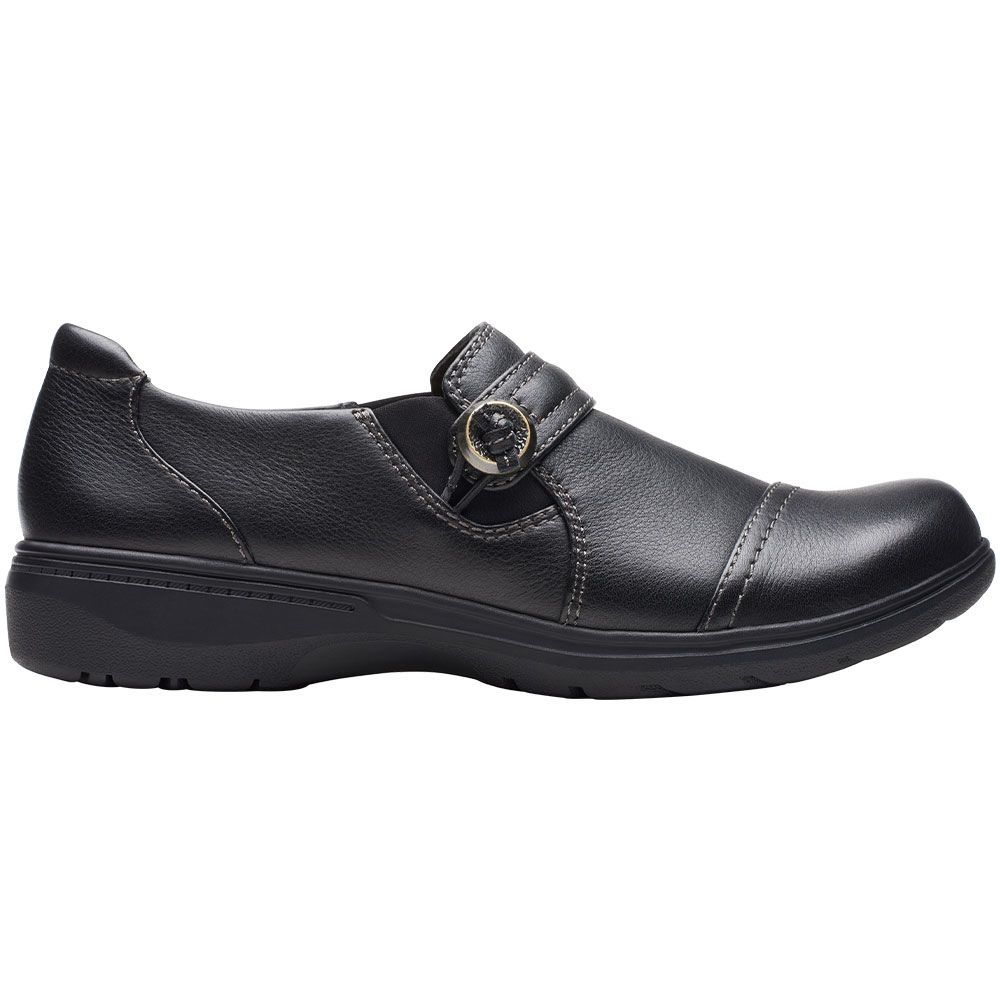 Clarks Carleigh Pearl Slip on Casual Shoes - Womens Black Side View