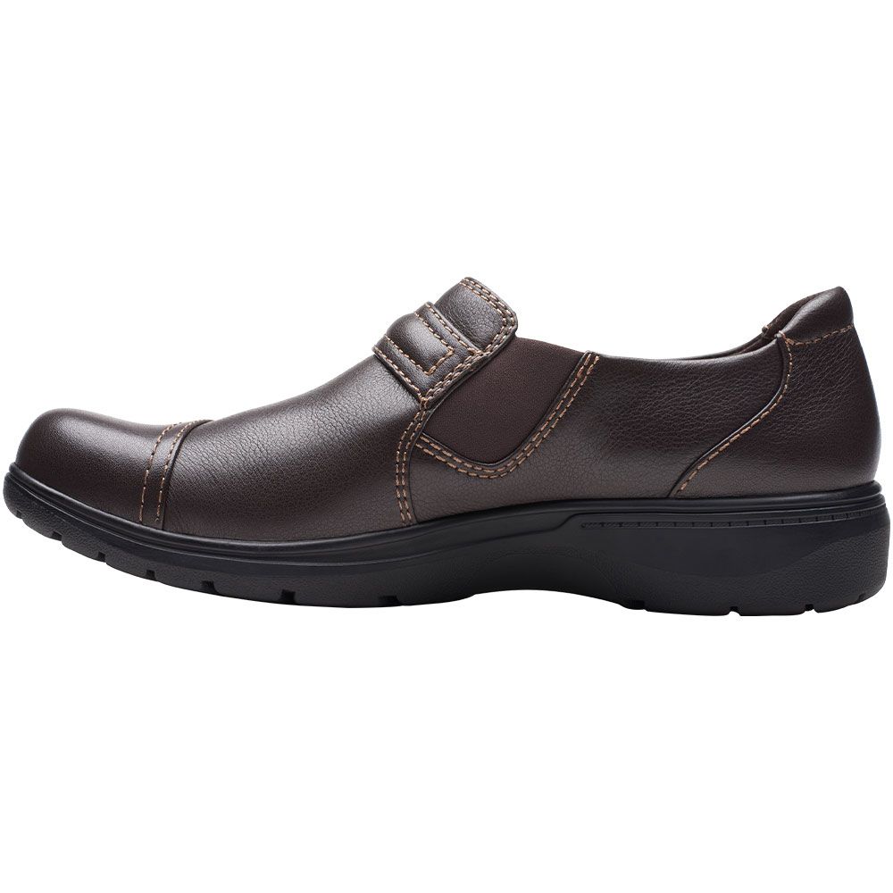 Clarks Carleigh Pearl Slip on Casual Shoes - Womens Dark Brown Back View