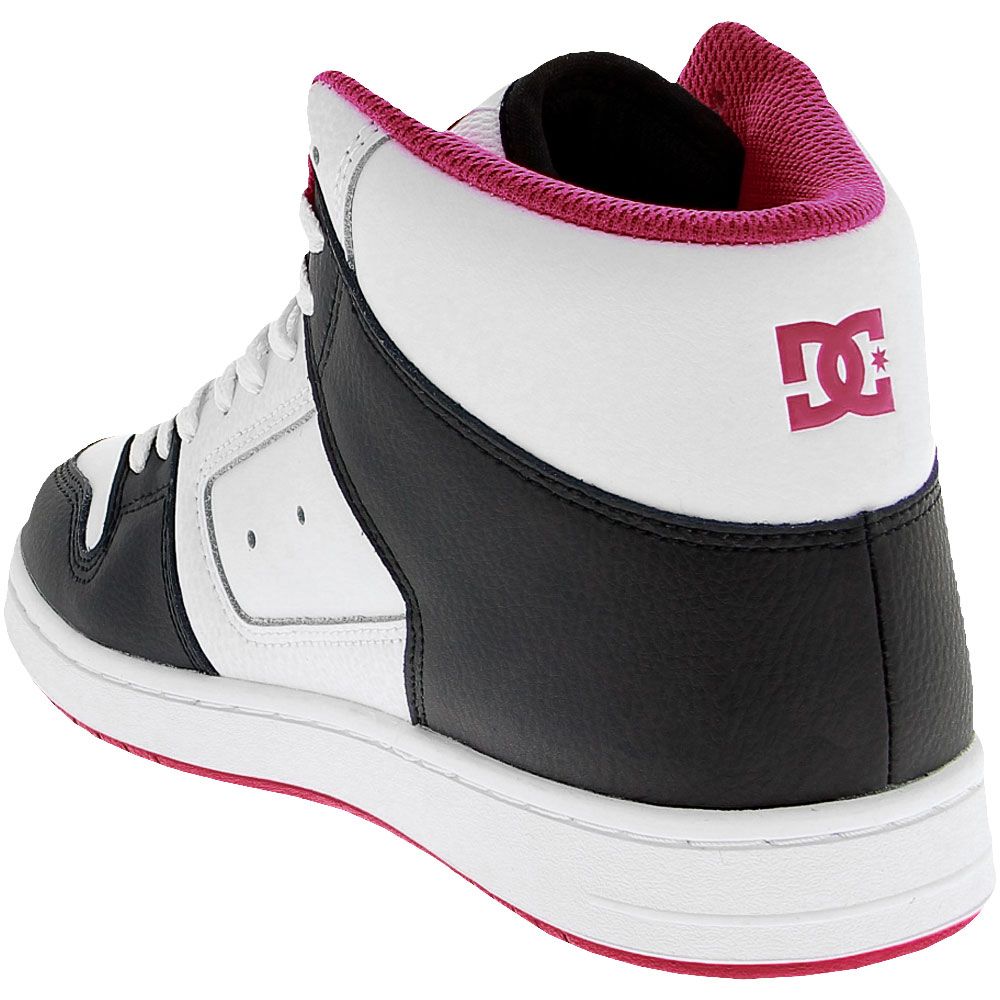 DC Shoes Manteca 4 Hi Skate Shoes - Womens Black White Pink Back View
