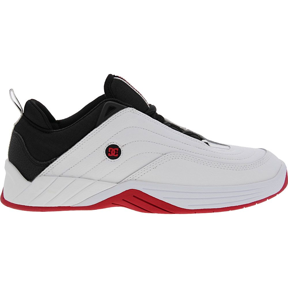 DC Shoes Williams Slim Skate Shoes - Mens White Black Athletic Red Side View