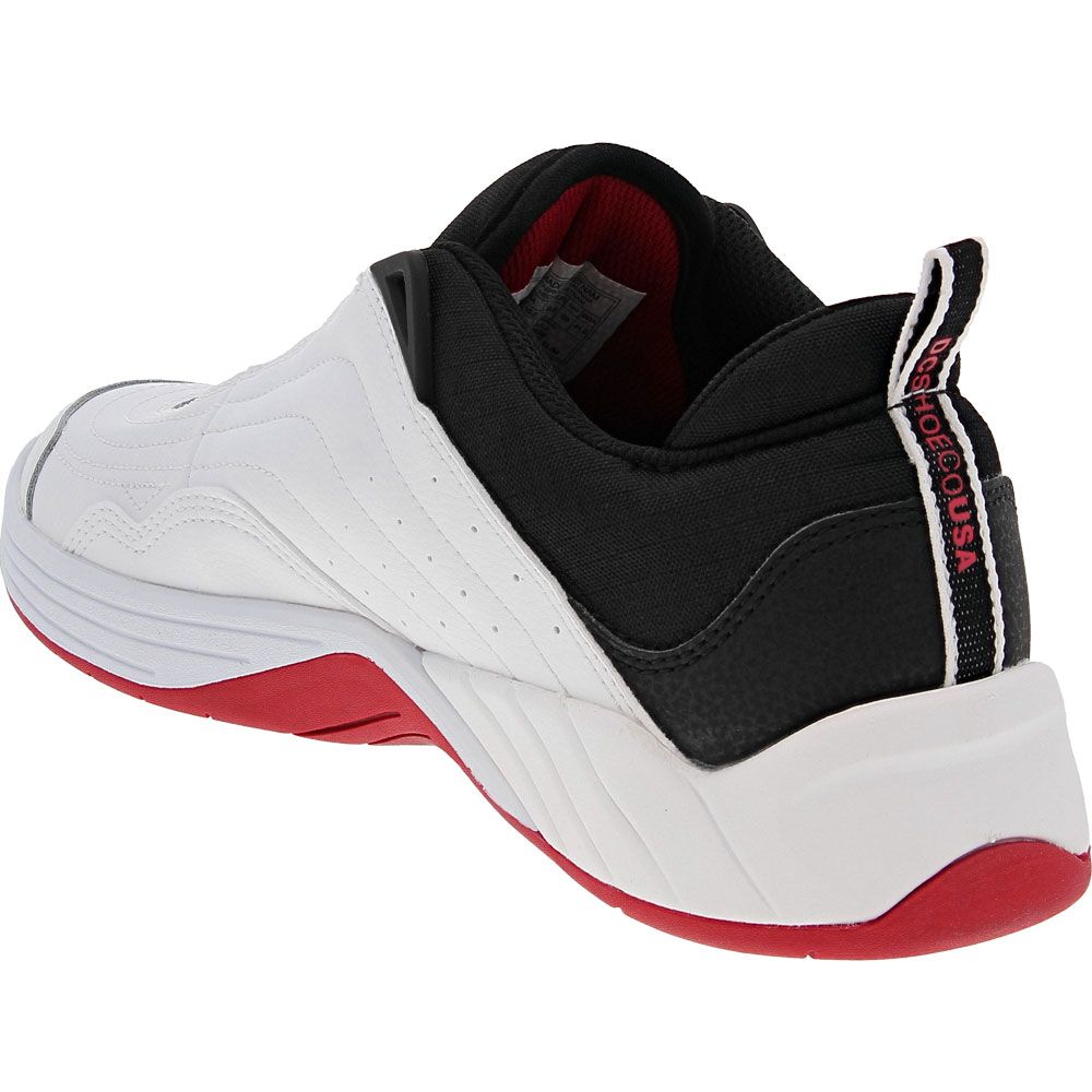 DC Shoes Williams Slim Skate Shoes - Mens White Black Athletic Red Back View