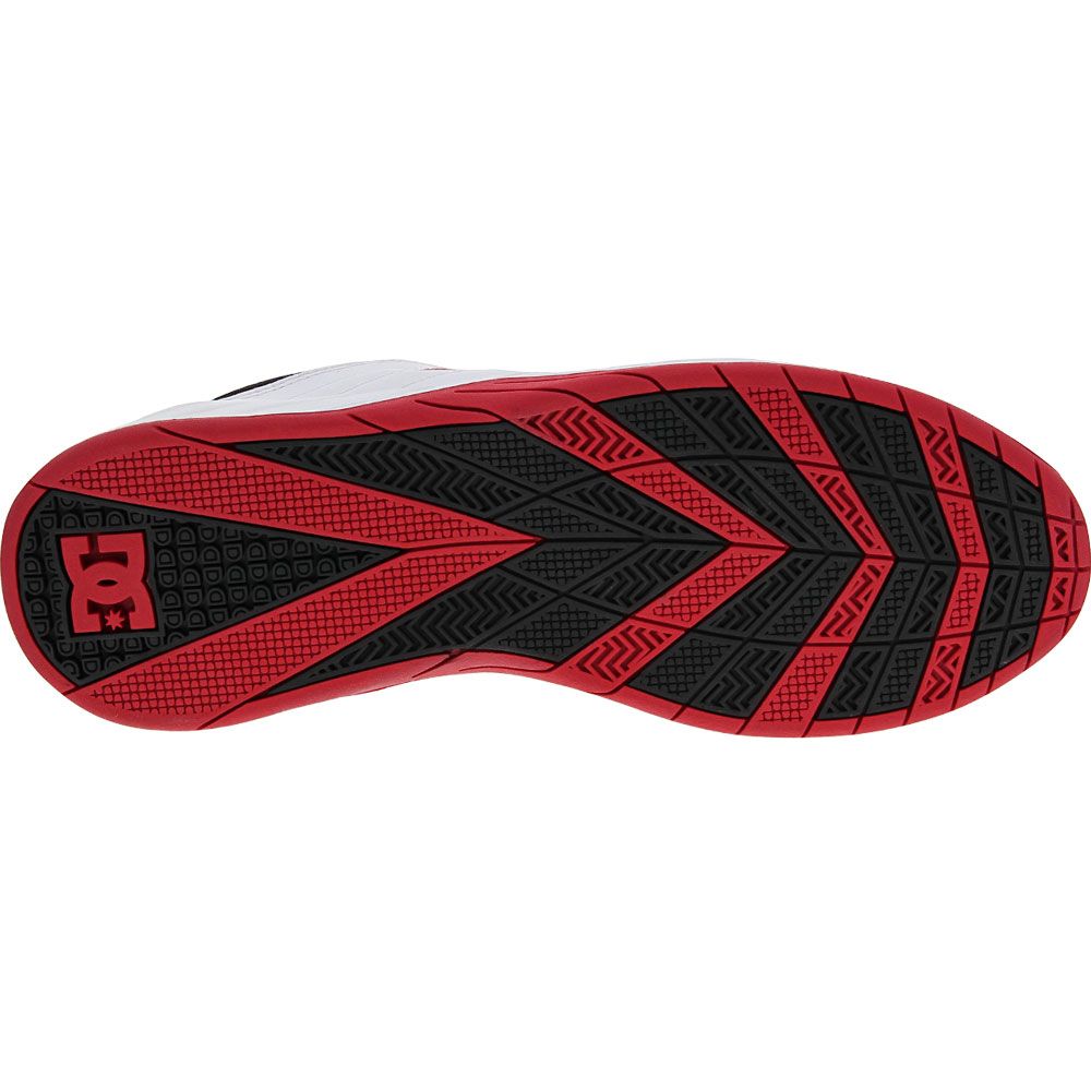 DC Shoes Williams Slim Skate Shoes - Mens White Black Athletic Red Sole View