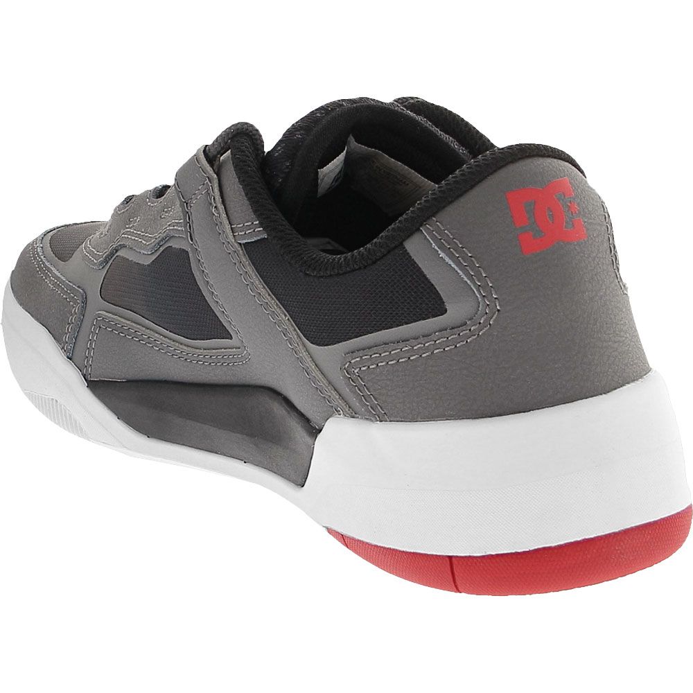 DC Shoes Metric Skate Shoes - Mens Grey Black Red Back View