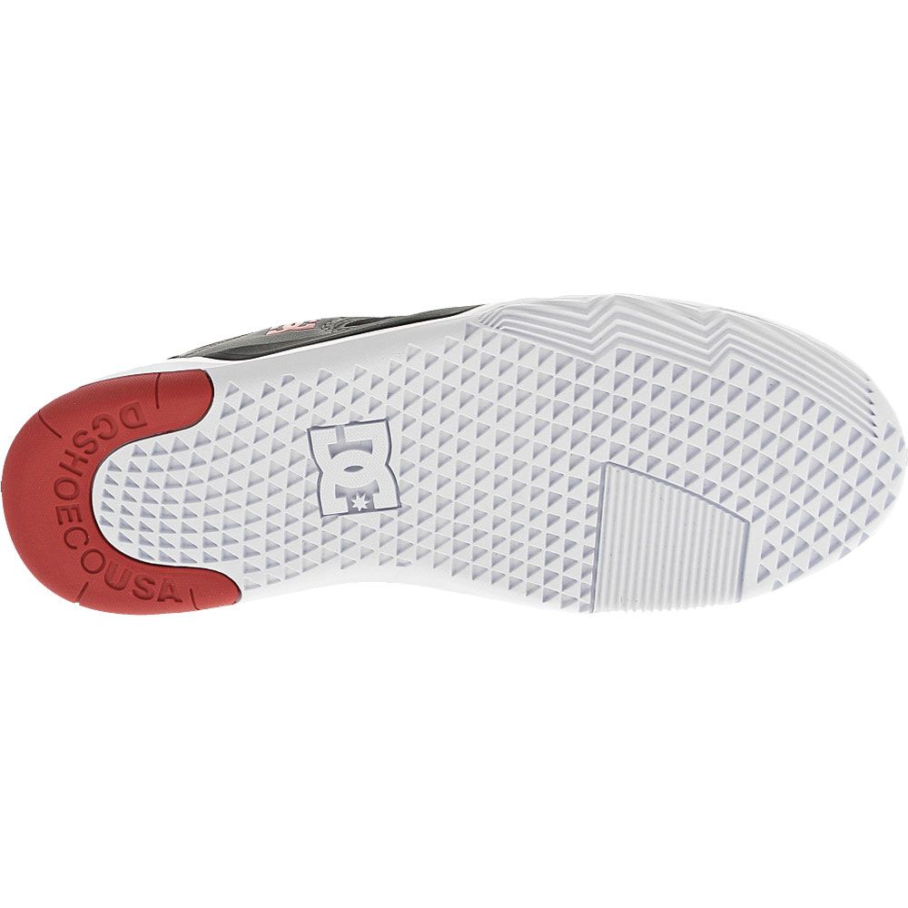 DC Shoes Metric Skate Shoes - Mens Grey Black Red Sole View