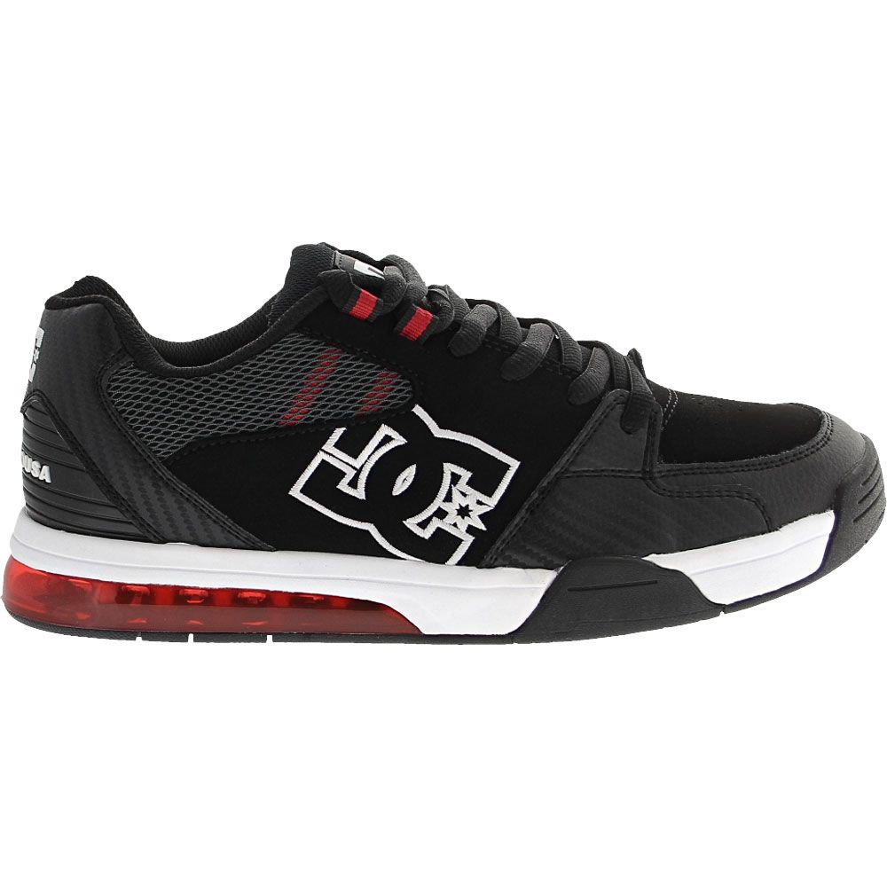 DC Shoes Versatile Skate Shoes - Mens Black White Red Side View
