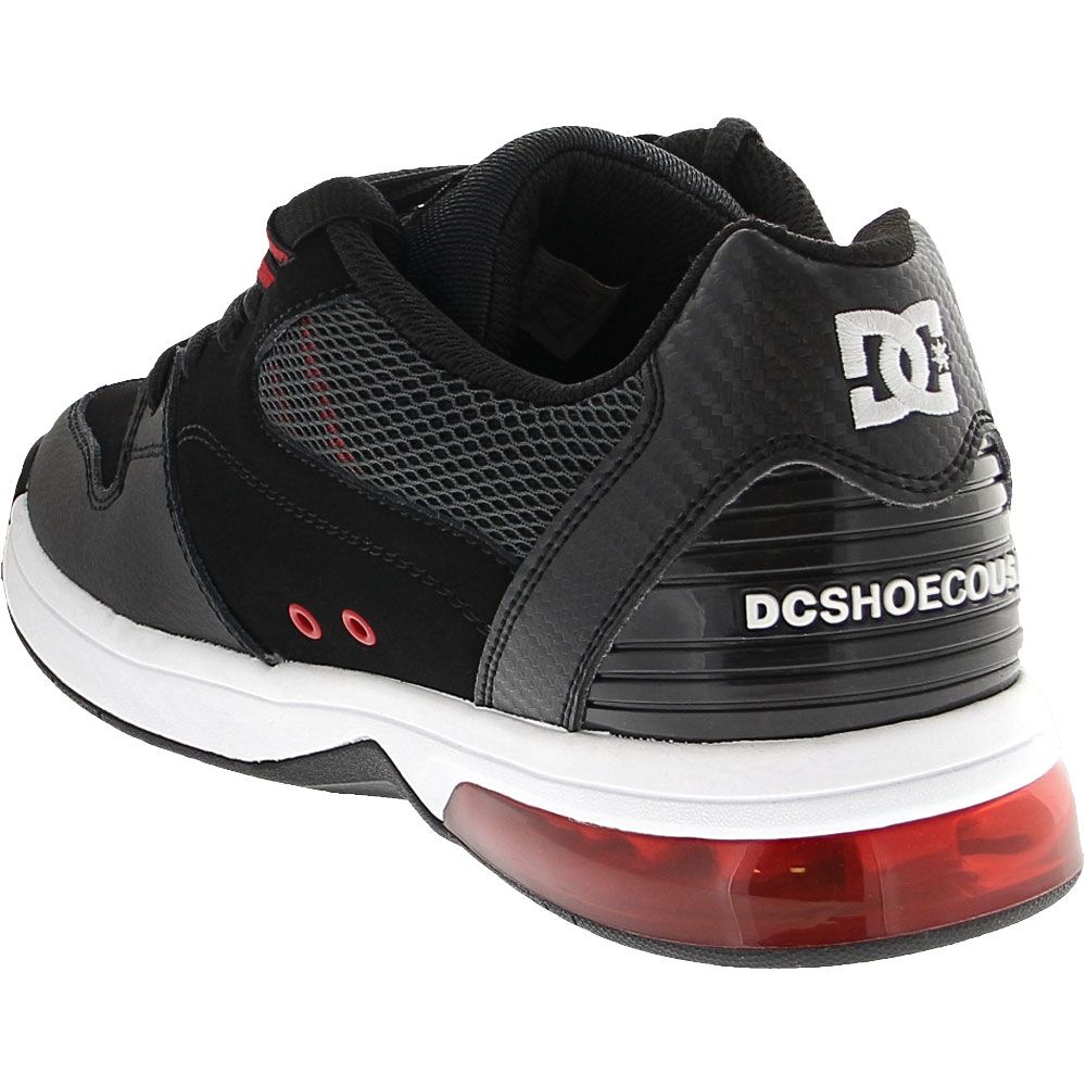 DC Shoes Versatile Skate Shoes - Mens Black White Red Back View