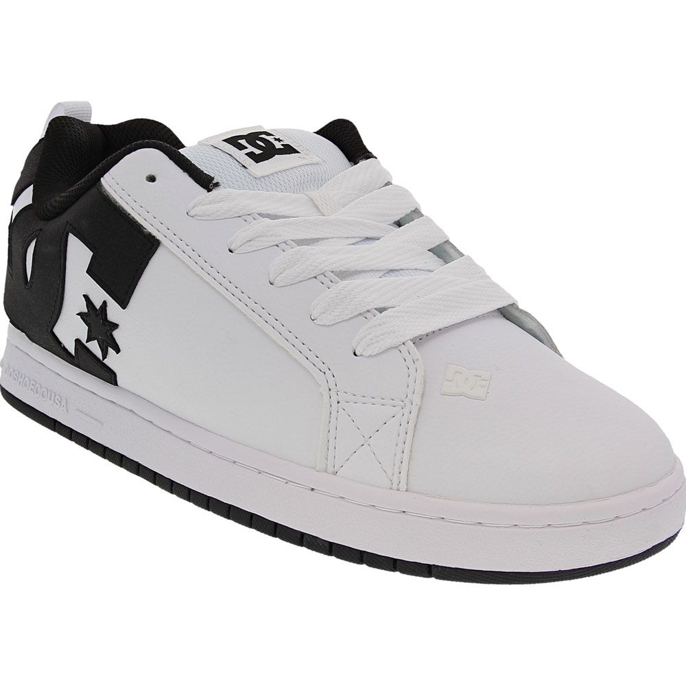 DC Shoes Court Graffik Skate Shoes - Mens White Black Black