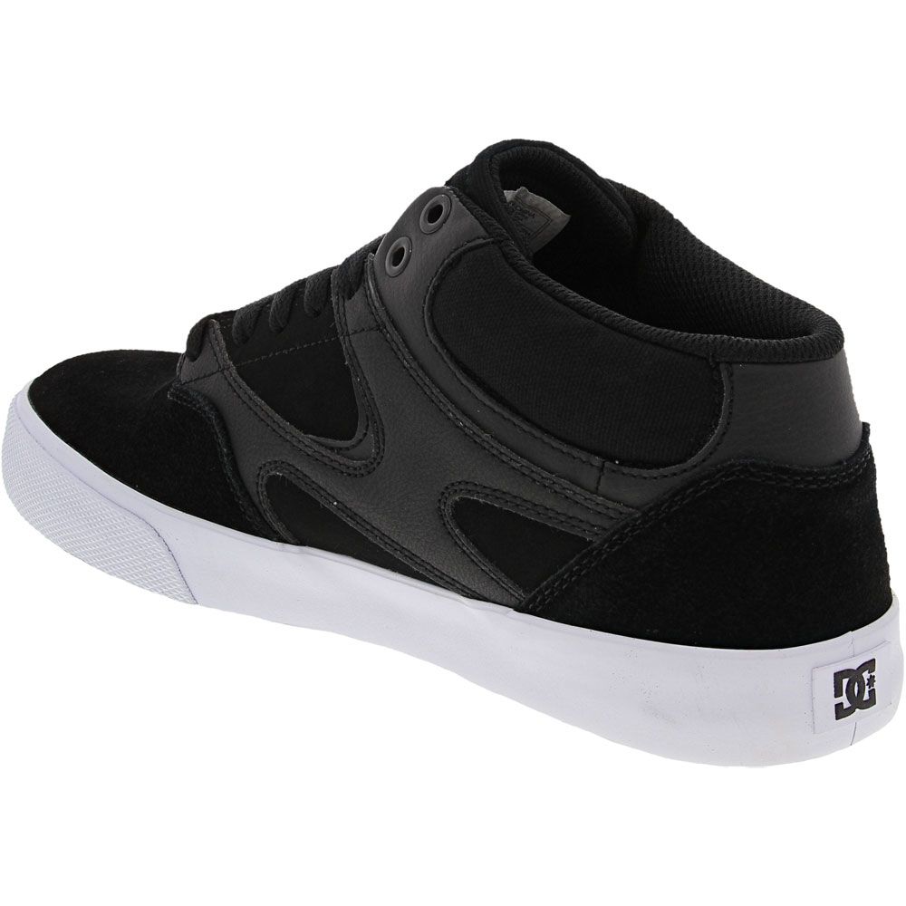 DC Shoes Kalis Vulc Mid Skate Shoes - Mens Black Black White Back View