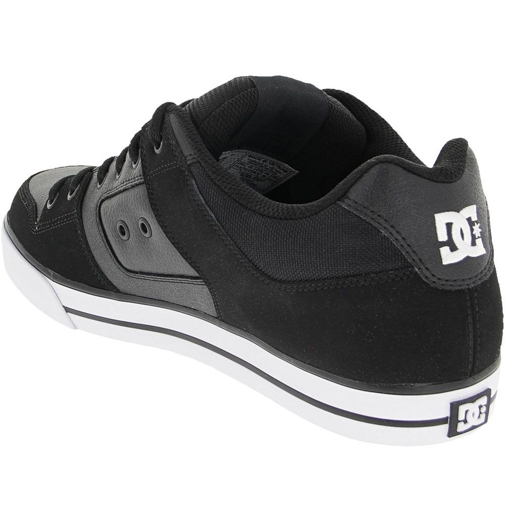 DC Shoes Pure Skate Shoes - Mens Black Black White Back View