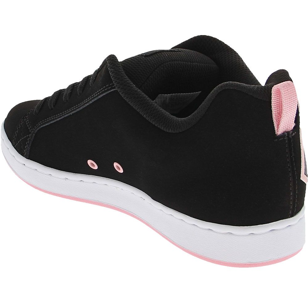 DC Shoes Court Graffik Skate Shoes - Womens Black Pink Black Back View