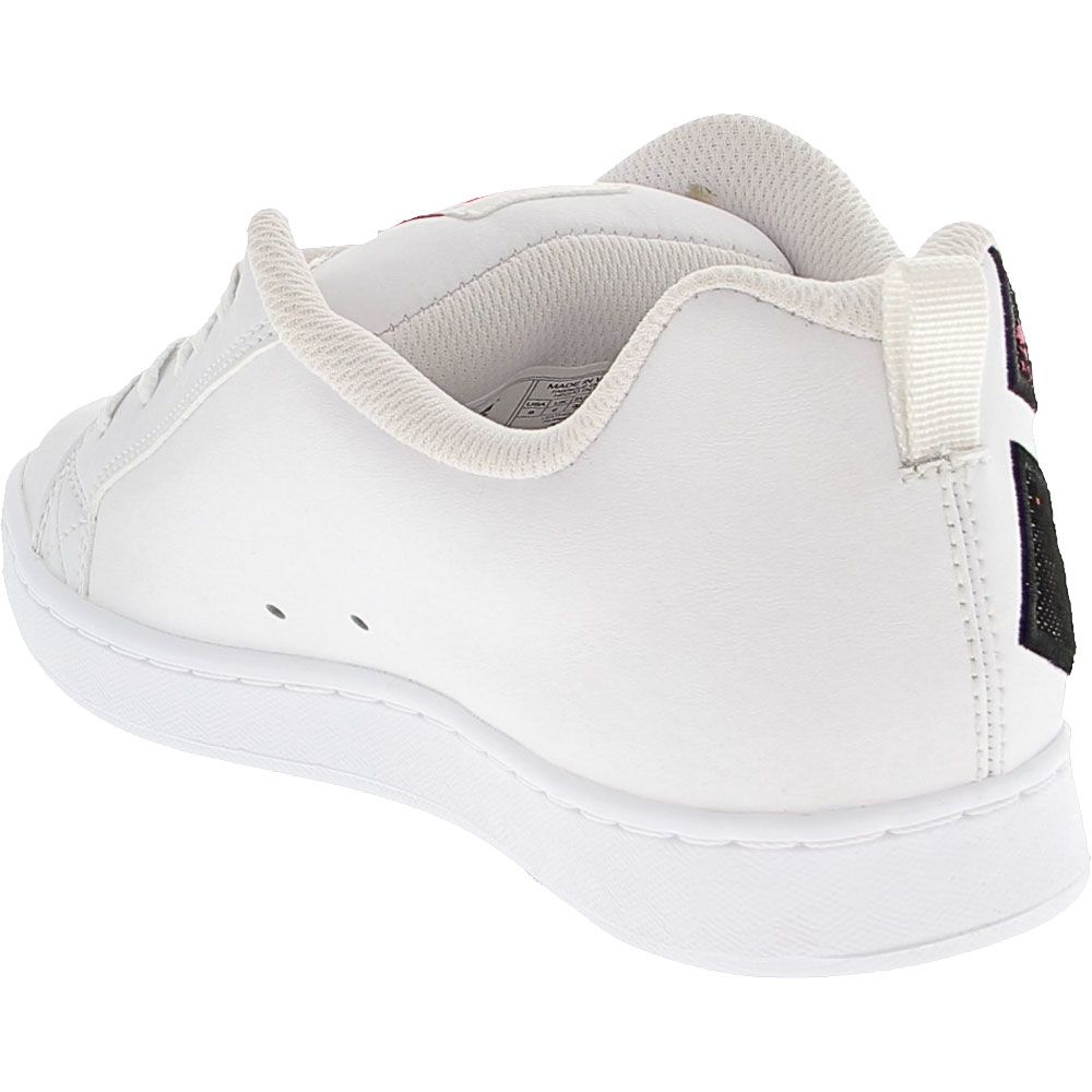 DC Shoes Court Graffik Skate Shoes - Womens White Black Pink Back View