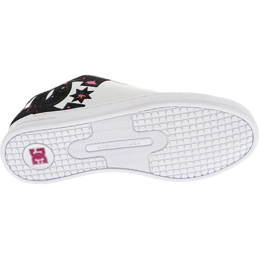 DC Shoes Court Graffik Skate Shoes - Womens White Black Pink Sole View