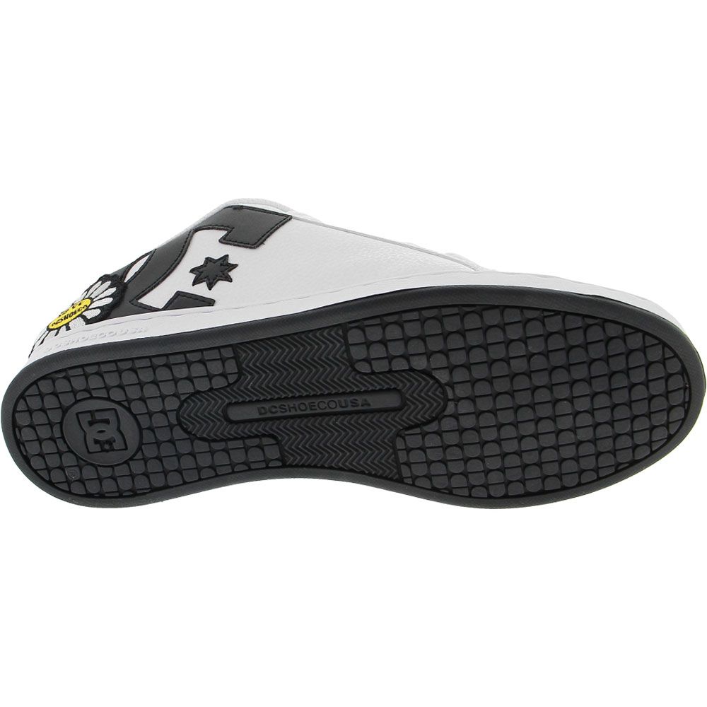 DC Shoes Court Graffik Skate Shoes - Womens White Black Yellow Sole View