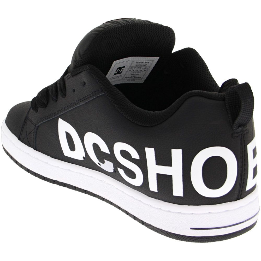 DC Shoes Court Graffik SE Skate Shoes - Mens White Black White Back View