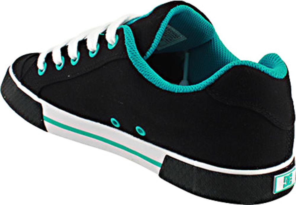 DC Shoes Chelsea TX Skate Shoes - Womens Black Aqua Back View