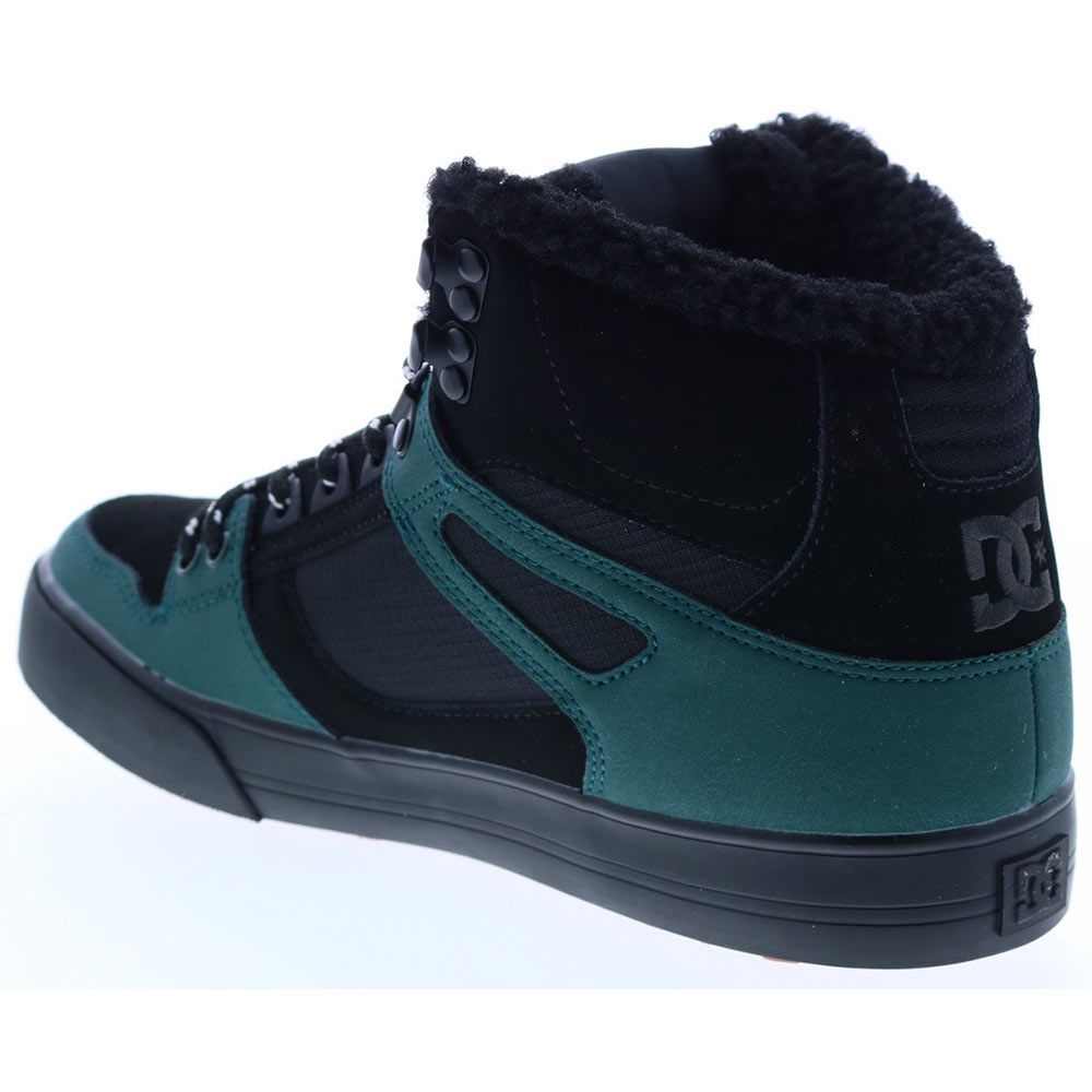 DC Shoes Pure High Top Wc Wnt Skate Shoes - Mens Black Black Green Back View