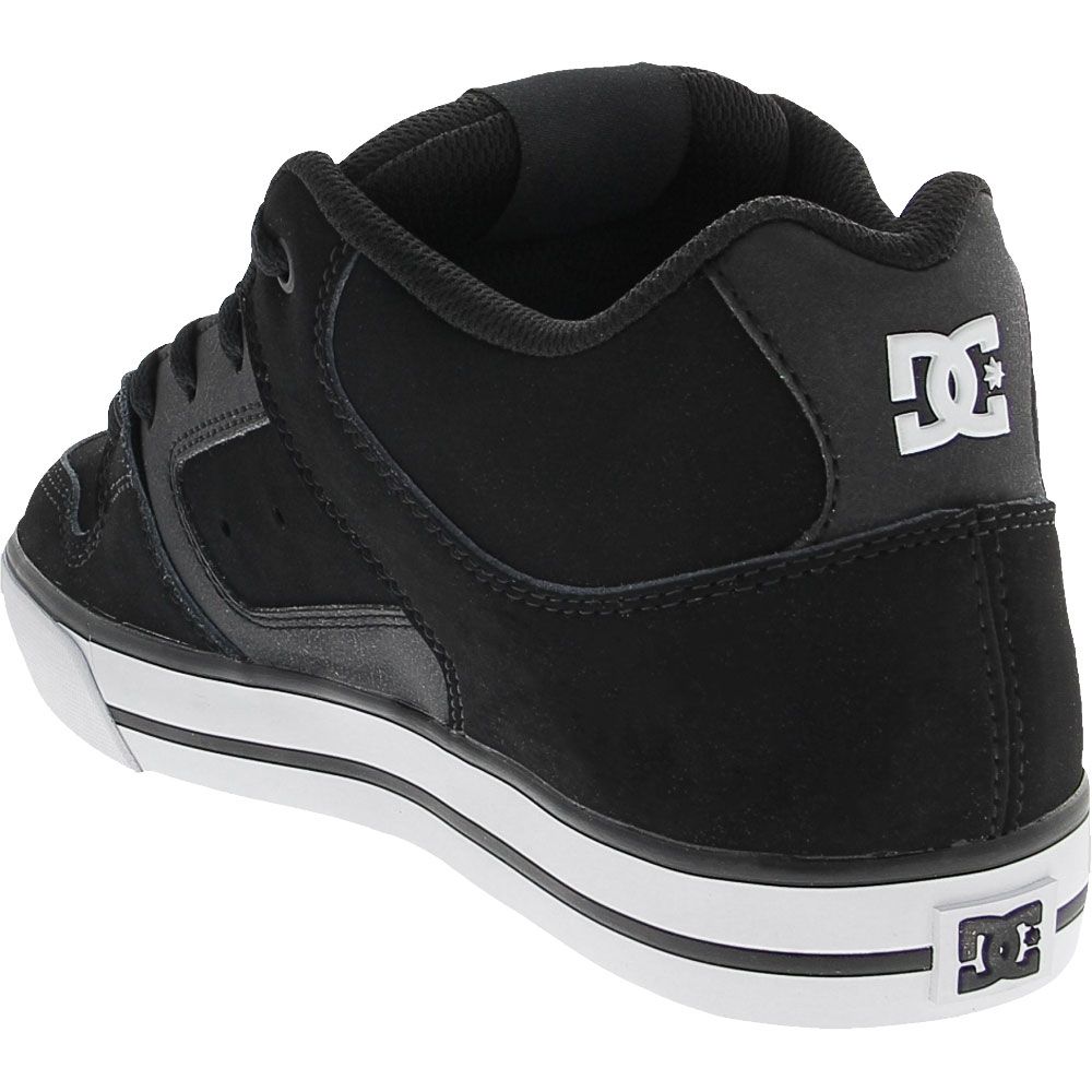 DC Shoes Pure Mid Skate Shoes - Mens Black White Back View
