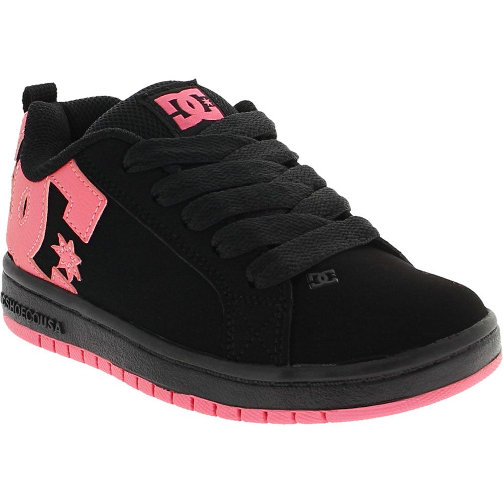 DC Shoes Court Graffik Kids Skate Shoes Black Pink