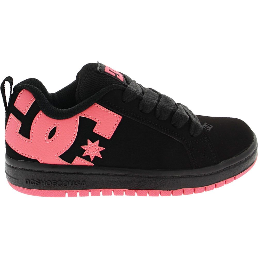 DC Shoes Court Graffik Kids Skate Shoes Black Pink Side View