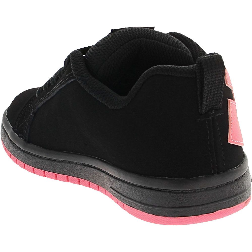 DC Shoes Court Graffik Kids Skate Shoes Black Pink Back View
