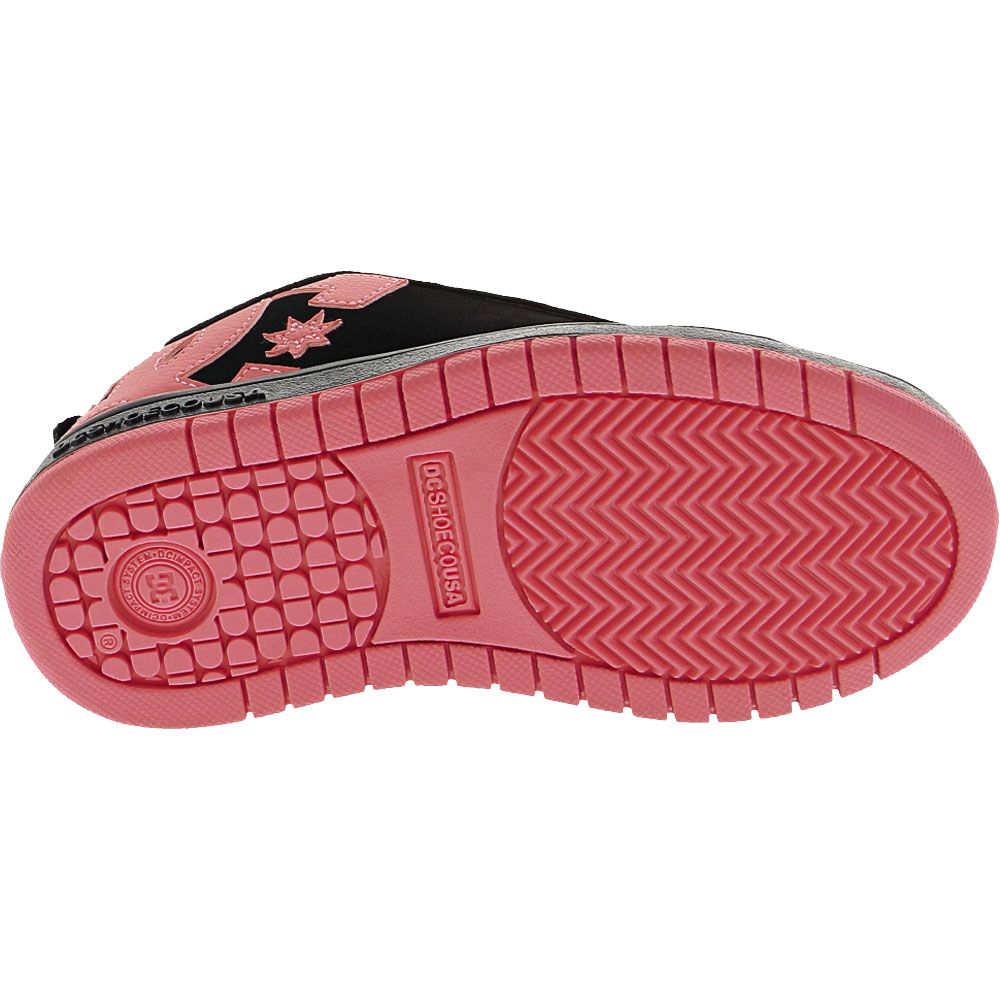 DC Shoes Court Graffik Kids Skate Shoes Black Pink Sole View