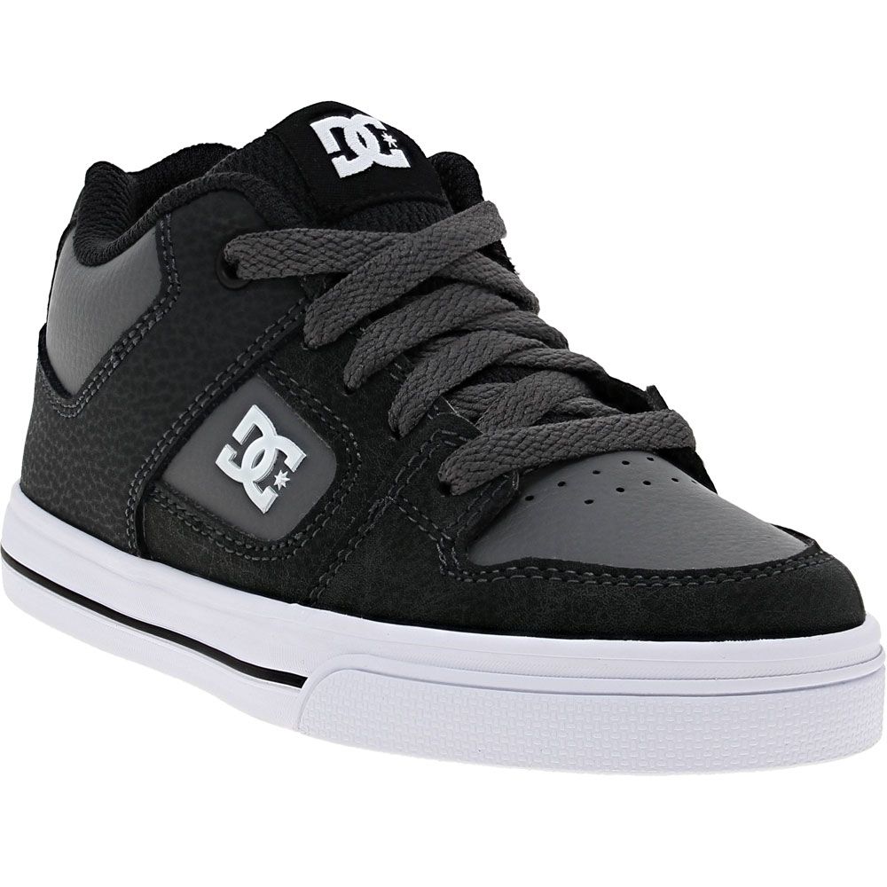 DC Shoes Pure Mid Boys Skate Shoes Black Grey White