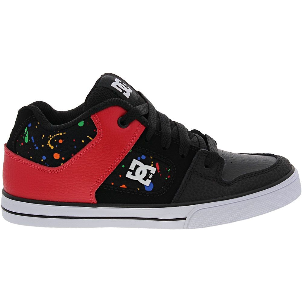 DC Shoes Pure Mid Boys Skate Shoes Black Splatter Side View