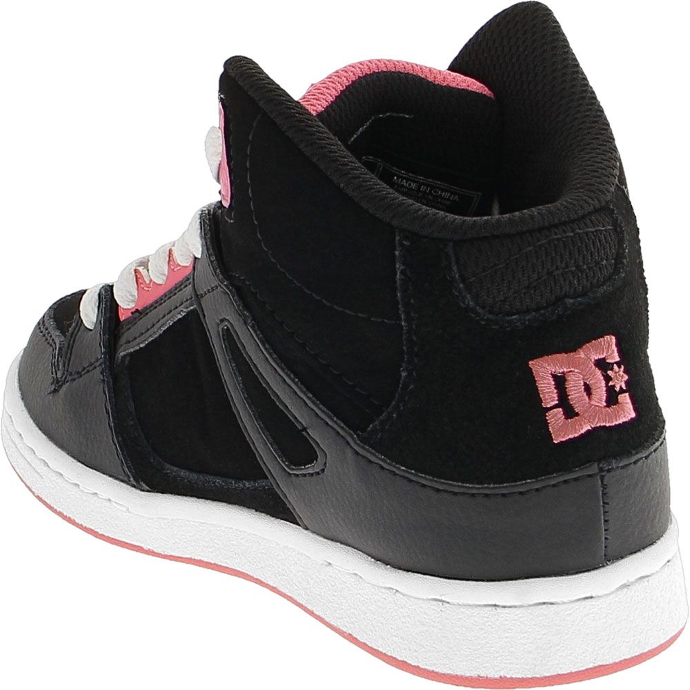 DC Shoes Pure High Top Skate - Girls Black Pink Back View