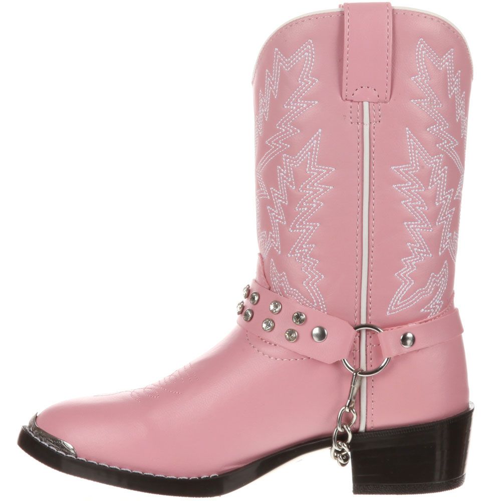 Durango Girls Pink Rhinestone Big Kid Western Boots Pink Bling Back View