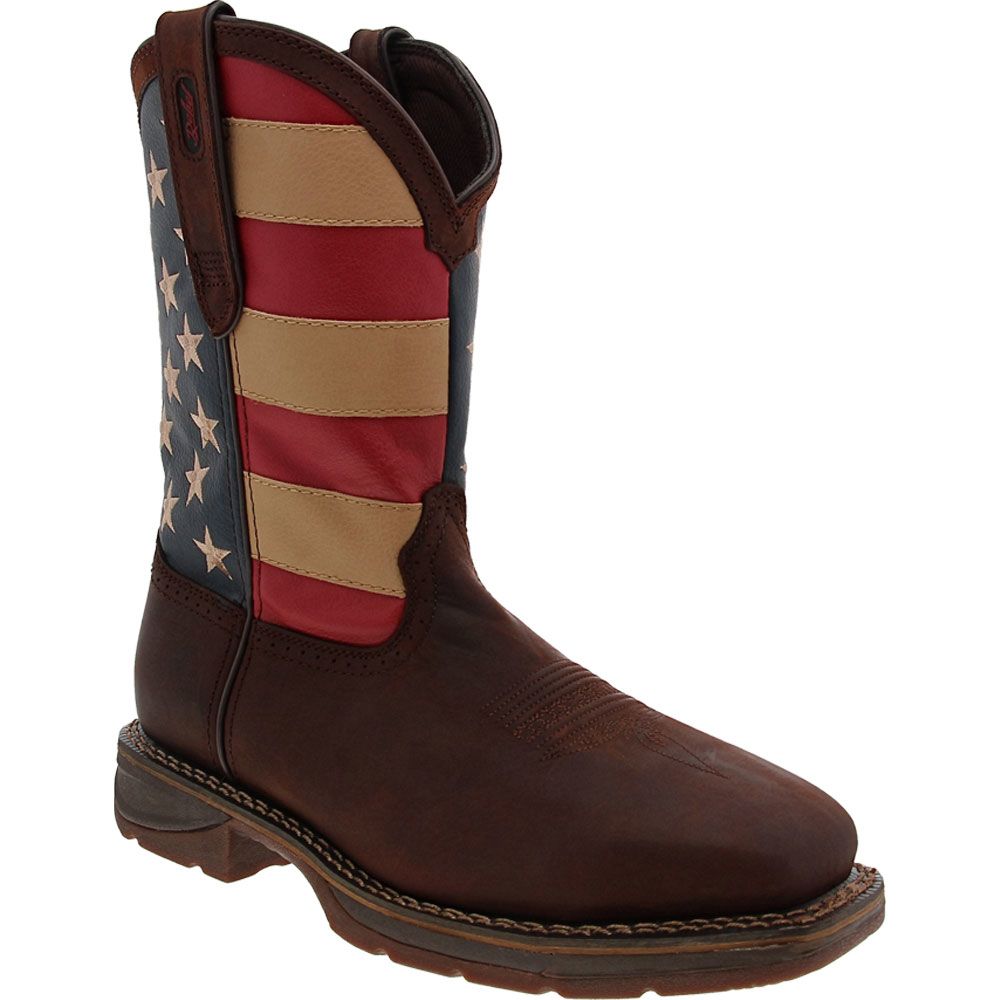 Durango Rebel American Flag Mens Safety Toe Work Boots Brown Union Flag