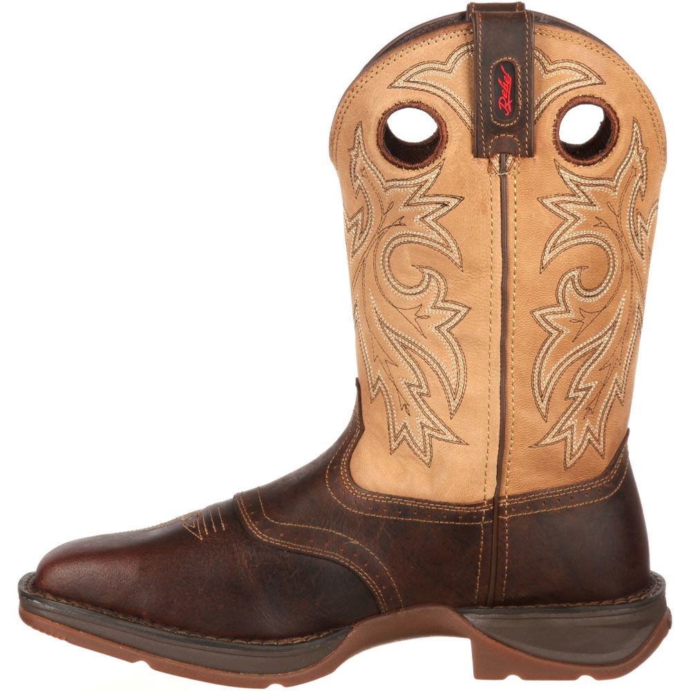 Durango Rebel Saddle Up Mens Non-Safety Toe Work Boots Brown Tan Back View