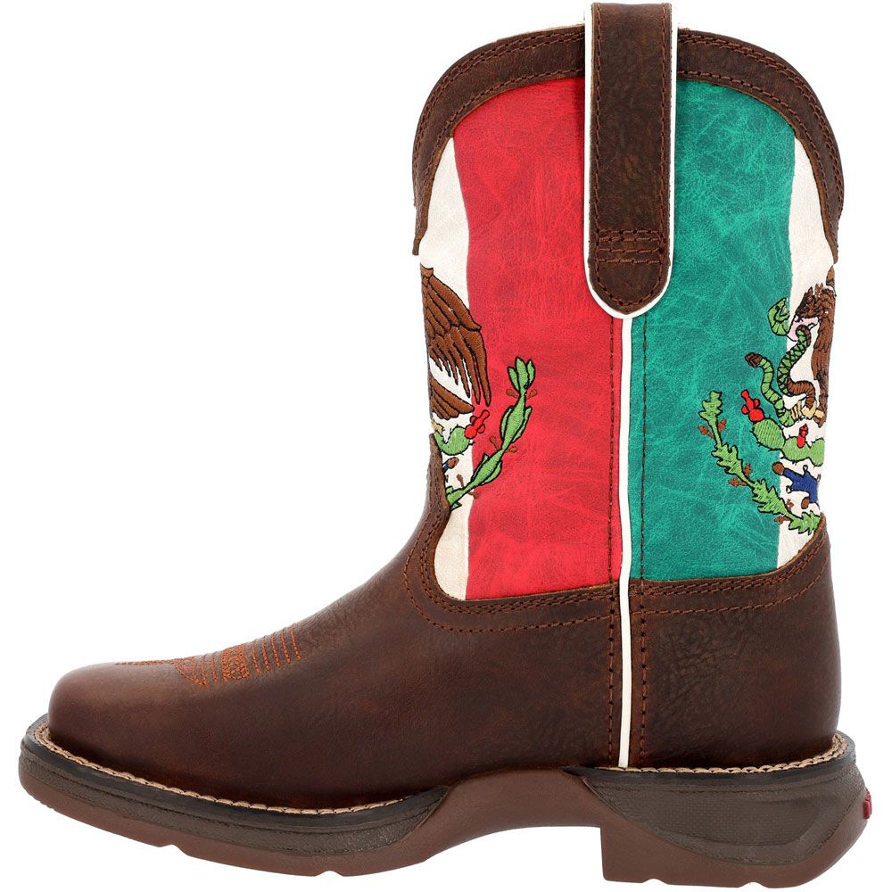 Durango Lil Rebel DBT0243C Mexican Flag 8" Boys Western Boots Sandy Brown Mexico Flag Back View