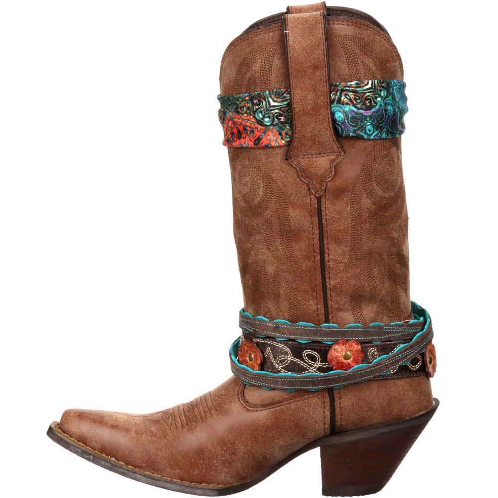 Durango Crush Accessorized Womens Western Boots Brown Back View