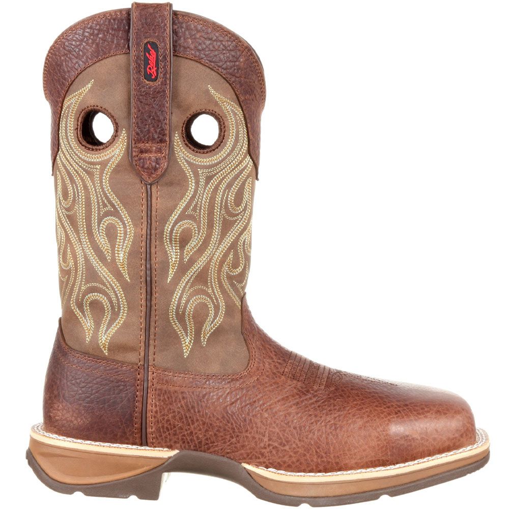 Durango Rebel Composite Toe Work Boots - Mens Distressed Brown Tan Side View