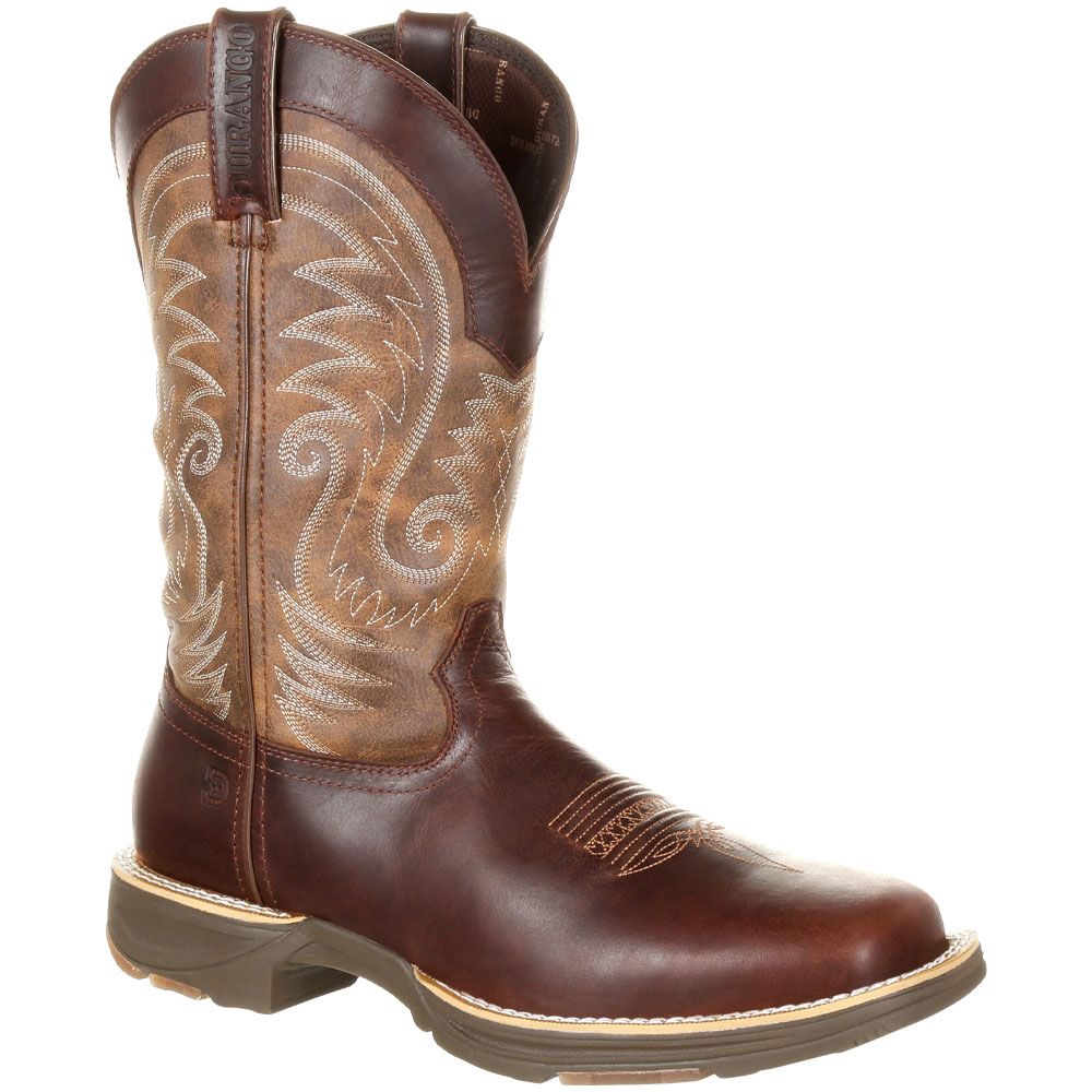 Durango Ultralite Waterproof Mens Western Boots Brown Leather Vintage