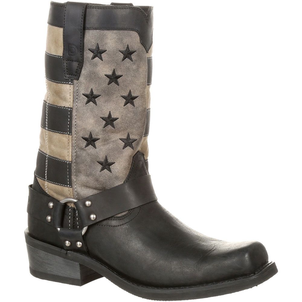 Durango Black Faded Flag Harness Mens Western Boots Black Charcoal Grey