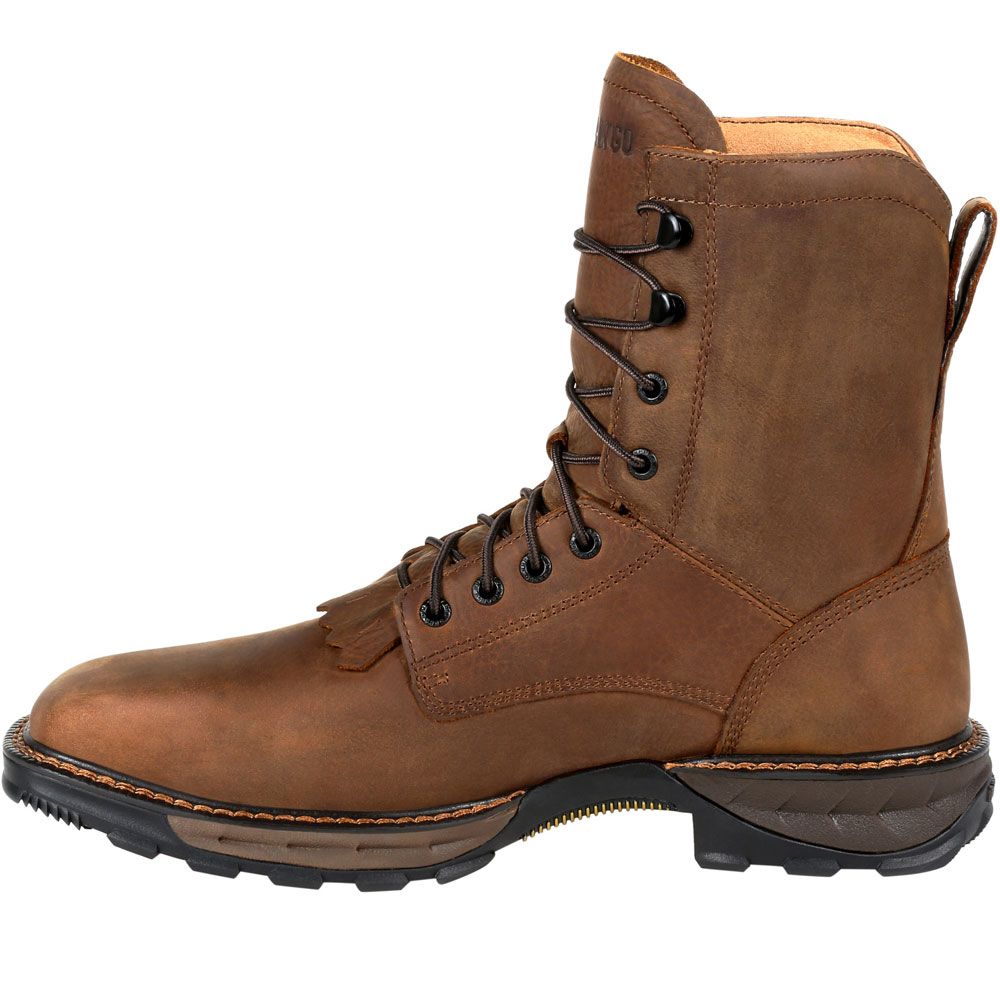 Durango Maverick XP Square Toe Lacer Mens Safety Toe Work Boots Brown Back View