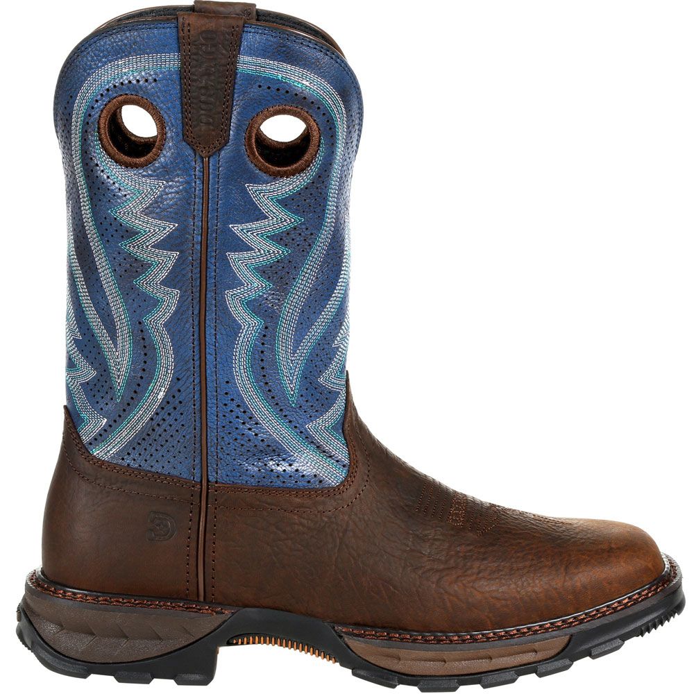 Durango Maverick XP Ventilated Blue Mens Non-Safety Toe Work Boots Brown Side View
