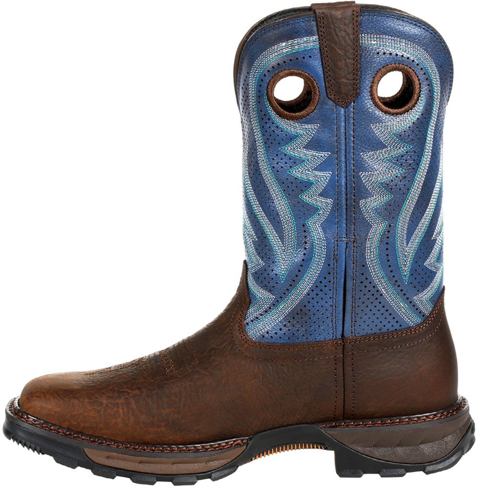 Durango Maverick XP Ventilated Blue Mens Non-Safety Toe Work Boots Brown Back View