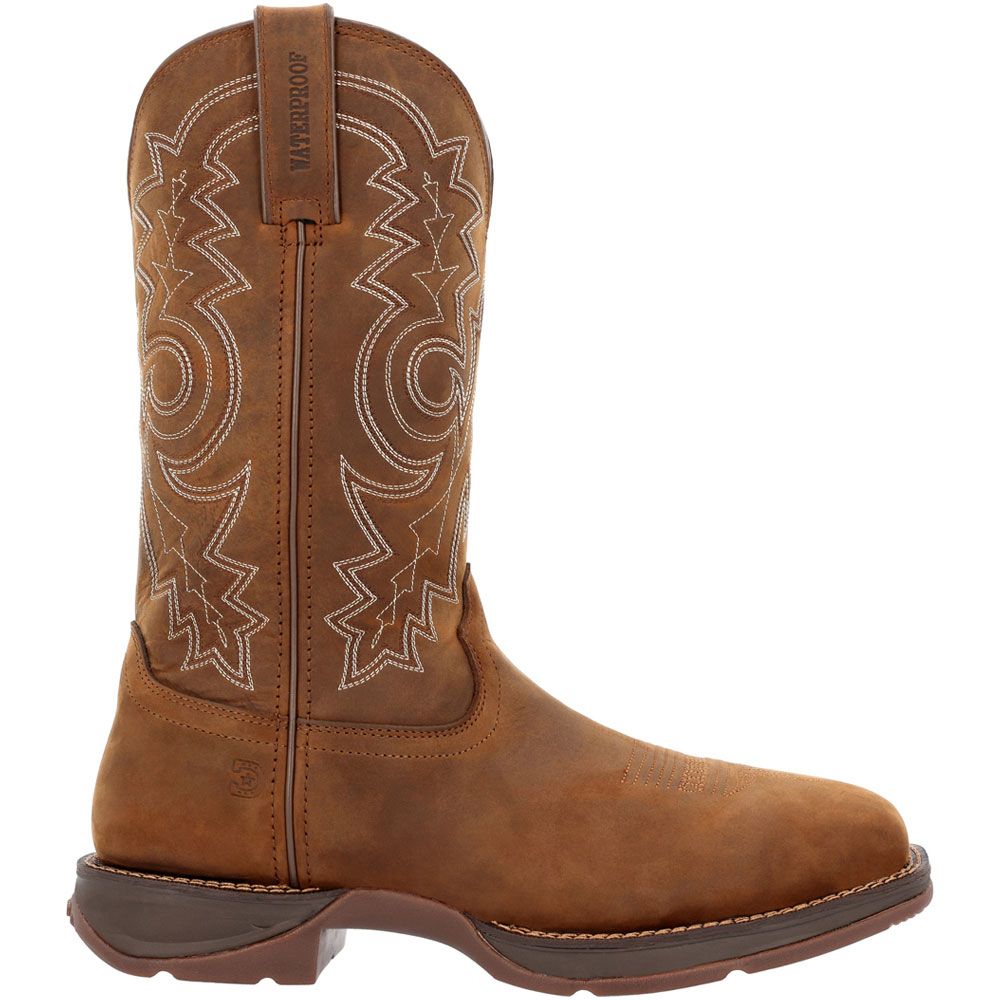 Durango Rebel Work DDB0389 Mens Western Safety Toe Work Boots Saddle Brown Side View