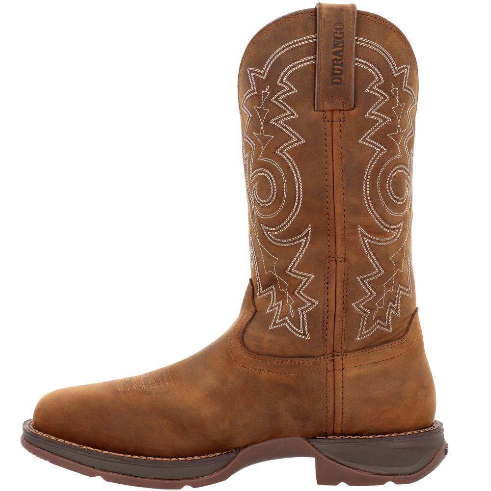 Durango Rebel Work DDB0389 Mens Western Safety Toe Work Boots Saddle Brown Back View