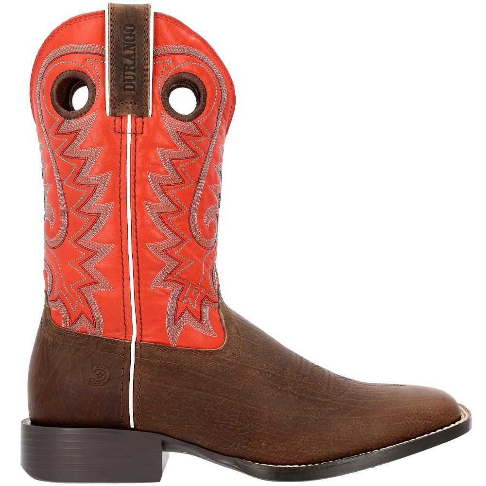 Durango Westward DDB0399 Chili Red Mens Western Boots Dark Hickory Chili Red Side View