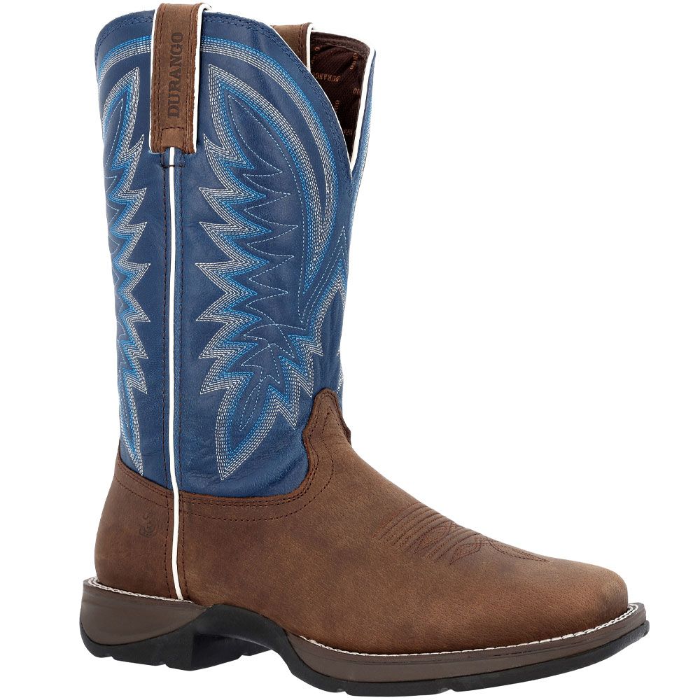Durango Rebel DDB0429 12" Mens Western Boots Saddle Brown Denim Blue