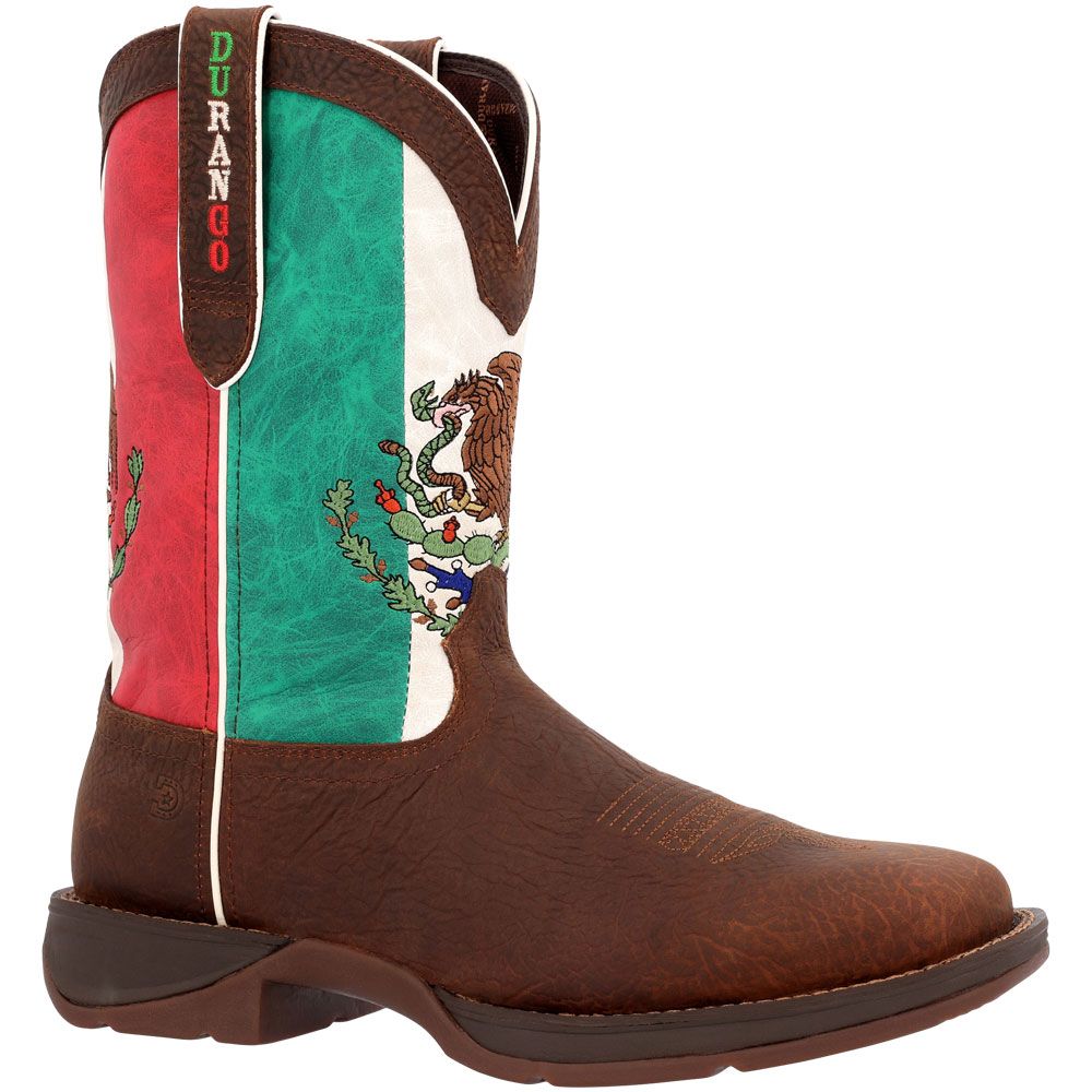 Durango Rebel DDB0431 11" Western Safety Toe Work Boots - Mens Sandy Brown Mexico Flag
