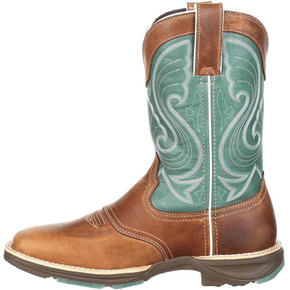 Durango Ultralite Emerald Saddle Womens Western Boots Tan Back View